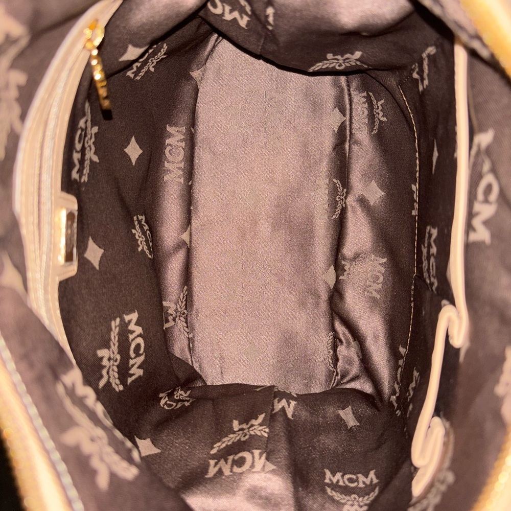 MCM Beige and black Logo Shoulder Bag - Picture 10 of 14